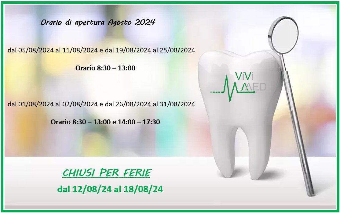 VIVIMED SRL  ORARI DEL MESE DI AGOSTO